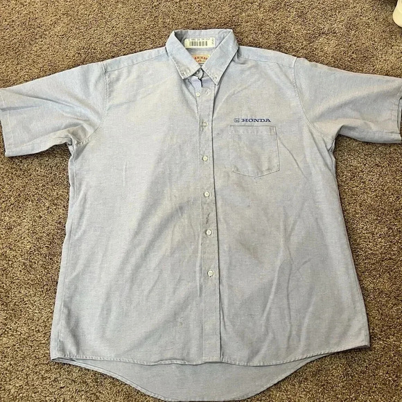 Mens XL Honda Authentic Employee Technician Button Down Cotton Shirt Mechanic - Picture 1 of 8